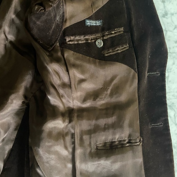 Vintage chocolate velvet womens Blazer - Picture 4 of 6